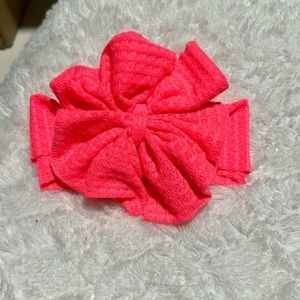Neon pink bow